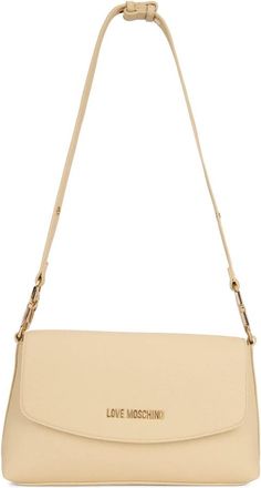 Love Moschino Schoudertas met logobewerking - Dames - Schoudertassen - Beige - ONE Size - Polyester - Tassen