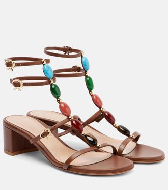 Gianvito Rossi Shanti 45 leather sandals