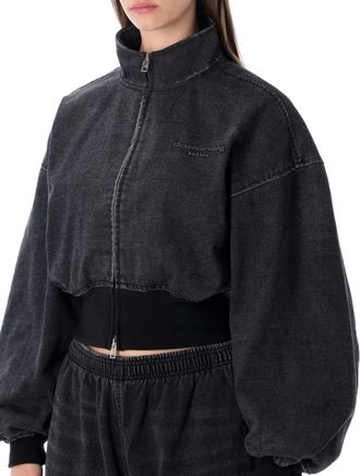 Alexander Wang Alexander Wang Womens Black Denim Funnel Neck Jacket Cotton - Size X-Small