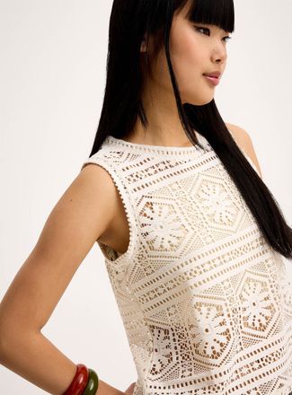 Only Womens Openwork knit boxy-fit Cami Top