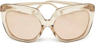 Linda Farrow 2020s zonnebril met acetaat cat-eye montuur - Goud