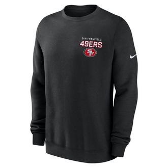 Nike San Francisco 49ers Draw Block Club Nike Mens NFL Pullover Crew in Black | NKPV00A9B-KU0
