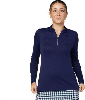 Sofibella Womens 1/4 Zip Golf Shirt in Navy at Nordstrom, Size X-Large