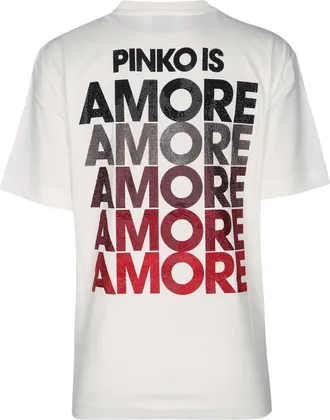 Pinko Womens Strepitoso T-Shirt White Cotton