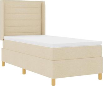 vidaXL Cama Con Somier Con Colch&oacute;n Crema 100 X 200 Cm Tela Vidaxl