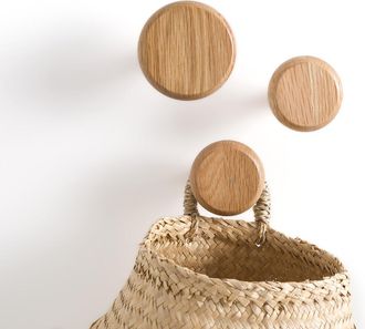 La Redoute Interieurs De set van 3 muurkapstokken in eik, Kanca