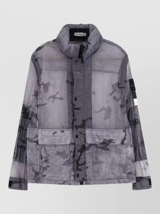 Stone Island camo monofilamento ovd hooded jacket