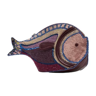 Staud Womens Pesce Clutch Purple Synthetic