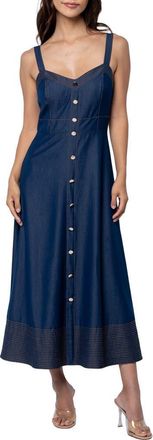 Ciebon Molli Seamed Chambray Sundress in Navy at Nordstrom, Size X-Small