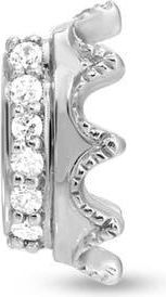 Adina Reyter Pav&eacute; Diamond Crown Mini Bead Charm in Silver at Nordstrom