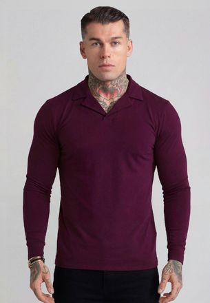 Siksilk Mens Burgundy LS Revere Polo XXL