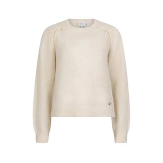 Dante6 Brice Trui met 2-in-1 Effect - Dames - Ronde hals truien - Beige - M - Wol - Truien & Vesten