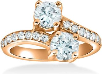 Pompeii3 1 1/2 cttw Forever Us 2-Stone Diamond Engagement Forever Us Ring 14k Rose Gold