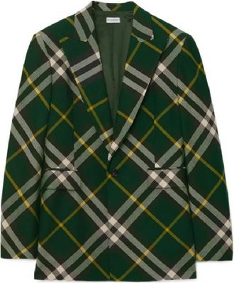 Burberry Tailored Check Pattern Wool Blazer, Brand Size 44 ( US Size 34 )
