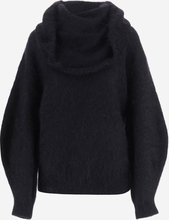 The Garment Stretch Mohairmix trui met gedrapeerde halslijn