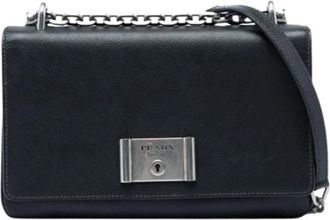 Prada Pre-owned Vintage Crossbody Bag - Dames - Vintage Schoudertas - Zwart - ONE Size - Leer - Vintage