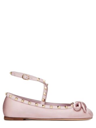 Valentino Garavani Satin Rockstud Ballerina