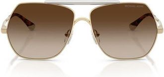 Michael Kors Denver 58mm Pilot Sunglasses in Light Gold /Smoke Gradient at Nordstrom