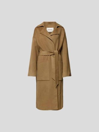 Nanushka Wollmantel mit Seide-Anteil in Khaki, Gr&ouml;&szlig;e M