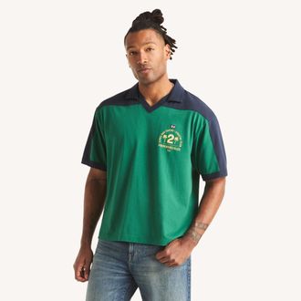 Nautica Mens Relaxed Fit Colorblock Polo