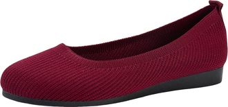 Generic Womens Knit Ballet Flat Soft Breatheable Mesh Flat for Women Flexible Casual Shoes for All-Day Comfortable Portable Low Wedge Loafers (4.5)