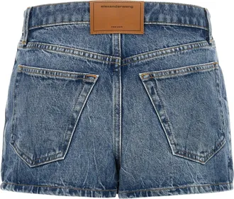 Alexander Wang Denim Zip-Front Bermuda Shorts - Blue