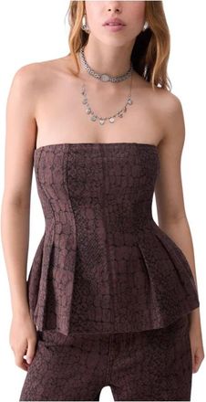 Liu Jo Top Jacquard Animalier - Dames - Tops zonder mouwen - Bruin - S - Katoen - Tops