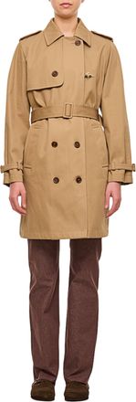 Fay Double-Breasted Trench Coat With Adjustable Straps And Classic Design