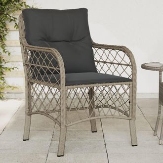 vidaXL Vidaxl - Sillones De Jard&iacute;n Con Cojines 2 Uds Rat&aacute;n Sint&eacute;tico Gris