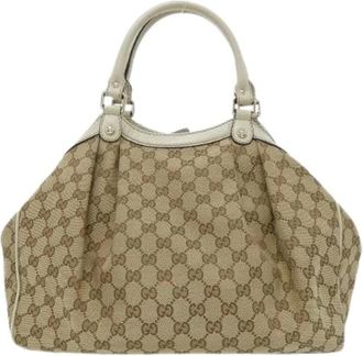 Gucci Pre-owned Sukey GG Canvas Tote Bag - - Pre-owned - Donna - Beige - ONE SIZE