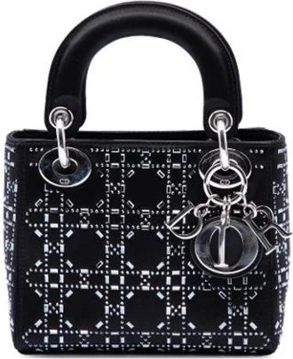 Dior Pre-owned Lady Dior - Dames - Vintage Handtas - Zwart - ONE Size - Satijn - Vintage