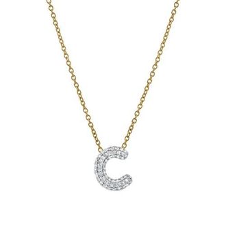 LuvMyJewelry Small Bubble Initial Letter 14K Yellow Gold Diamond Pendant Necklace in Gold C at Nordstrom