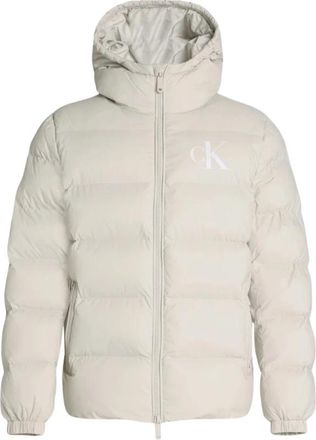Calvin Klein Jeans Hooded Jacket - Heren - Winterjassen - Beige - M - Jassen