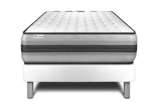 VITALIT Vitalit - Base Tapizada Blanco + Colch&oacute;n Con Muelles Y Viscoel&aacute;stica 90 X 190