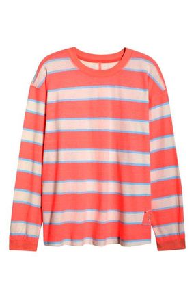 Free People FP Movement Printed Hustle Layer T-Shirt in Neon Coral Combo at Nordstrom, Size X-Small