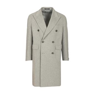 Tagliatore London Double-Breasted Coat - Heren - Mantel - Grijs - L - Wol - Jassen