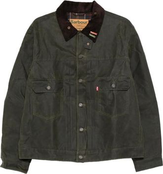 Barbour x Levis corduroy-collar jacket - Green