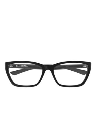 Balenciaga angular-frame glasses - Black