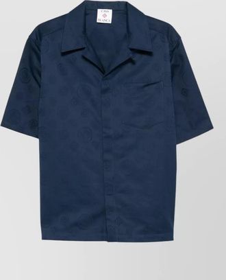 Casablanca patterned cotton short-sleeve camp-collar shirt