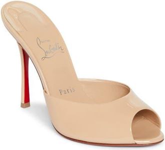 Christian Louboutin Me Dolly Peep Toe Slide Sandal in Light Beige at Nordstrom, Size 6.5Us