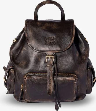 Miu Miu Zaino in pelle con effetto vintage - MIU MIU - gender_Woman
