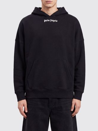 Palm Angels Felpa con cappuccio relaxed fit in cotone con logo a contrasto