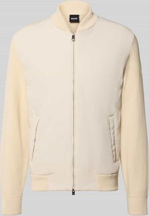 HUGO BOSS Regular Fit Strickjacke aus Baumwoll-Mix Modell C-UBAIO in Offwhite, Gr&ouml;&szlig;e XXL