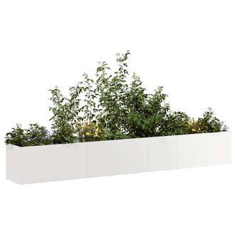 Berkfield Home Planter 280x40x40 cm Stainless Steel in Silver | Size: 280 x 40 x 40 cm