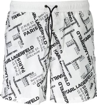 Karl Lagerfeld Medium Zwemboxers - Heren - Strandmode - Wit - S - Polyester - Badmode