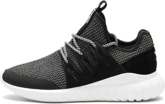 adidas Tubular Cozy Breathable Running Shoes Black White Unisex Black White BA7718