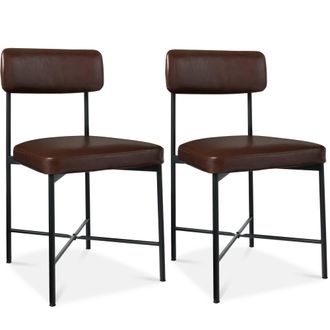 Best Choice Products Faux Leather Dining Chair Set of 2, Standard Height w/ Metal Frame