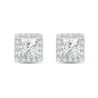 Diana M. Jewels 14KT WHITE GOLD LAB GROWN FASHION EARRINGS WEIGHING 12.00 CTS TW
