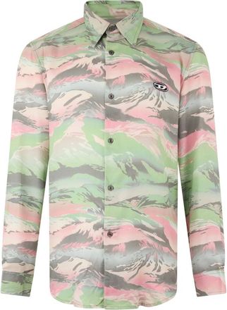 Diesel Casual Shirts, male, Multicolor, Size: S Elegant long-sleeve versatile shirt