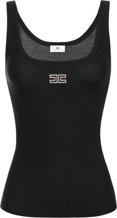 Elisabetta Franchi Dames, Tops, Zwart, Maat: XL Wol
